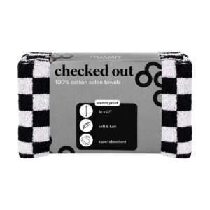 Framar Salon Towels Black & White Asciugamano Cotone 6pz. misura 40,64 × 68,58 cm